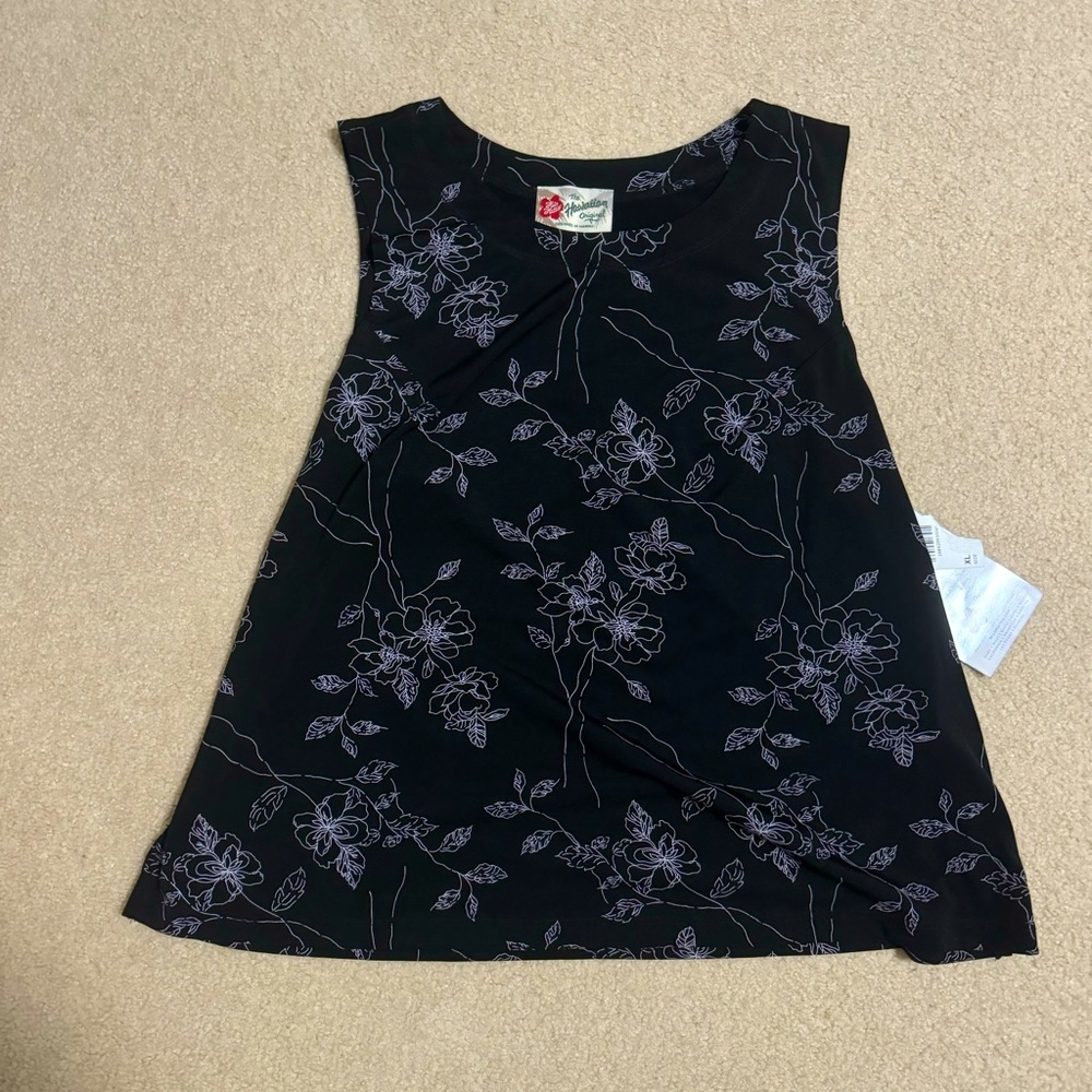 Hilo Hattie Hawaiian Black Top XL